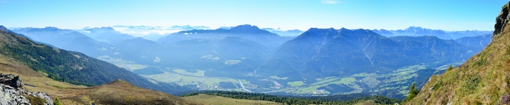 Bergpanorama vom Gipfel des Knoten